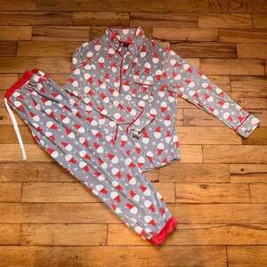 Kensie Pajama Set Size L Christmas Gnome Flannel Long Sleeve
